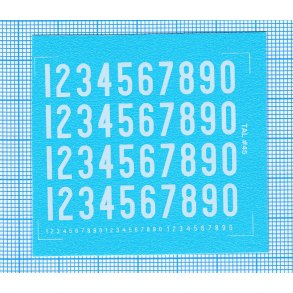 RDAF tal - hvide decals, 8 mm h�je