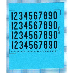 RDAF tal - sorte decals, 8 mm h�je