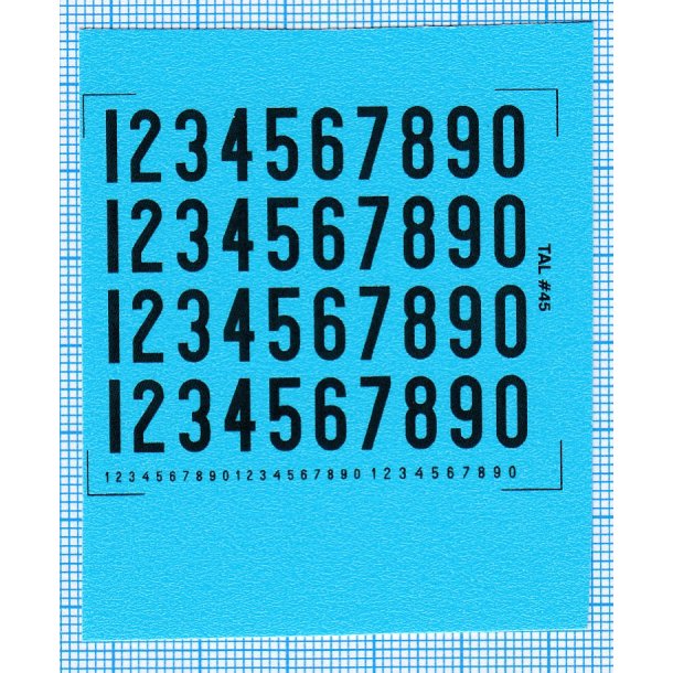 RDAF tal - sorte decals, 8 mm h�je