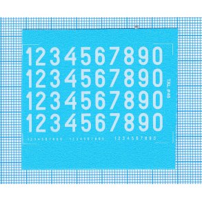 RDAF tal - hvide decals, 7 mm h�je