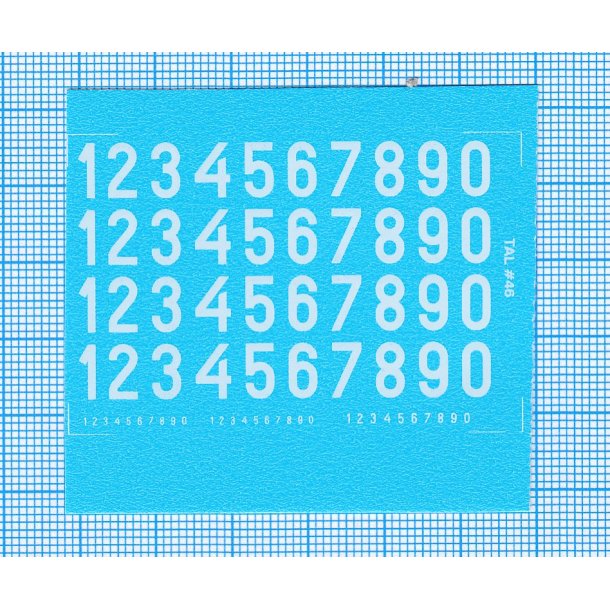 RDAF tal - hvide decals, 7 mm h�je