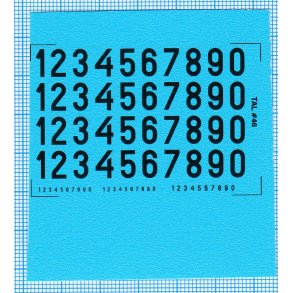 RDAF tal - sorte decals, 7 mm h�je