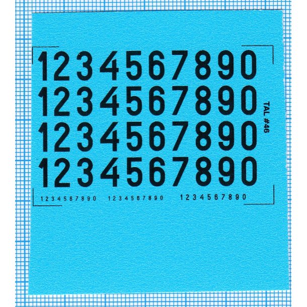 RDAF tal - sorte decals, 7 mm h�je