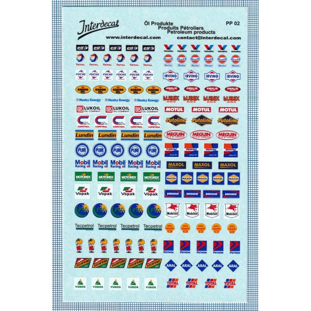 Diverse olieselskaber, skala 1/24 - 1/50 - decals