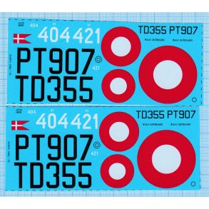 Spitfire (tidlig version) - danske decals, skala 1/32