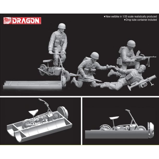 Red Devils med knallert og container