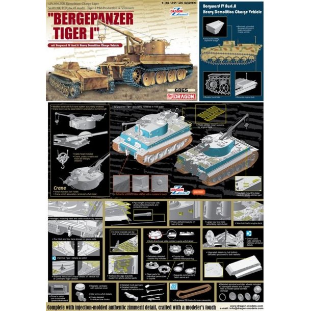 Bergepanzer Tiger I, s.Pz.Abt.508 Demolition Charge Layer mit Borgward IV Ausf.A