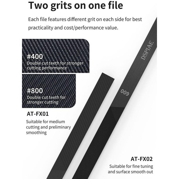 AT-FX DLC Coated Stainless Steel Hand File Grit#400/800