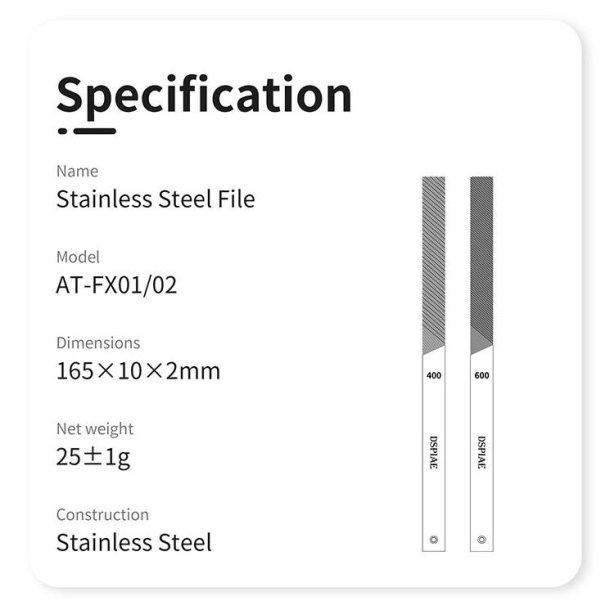 AT-FX DLC Coated Stainless Steel Hand File Grit#400/800