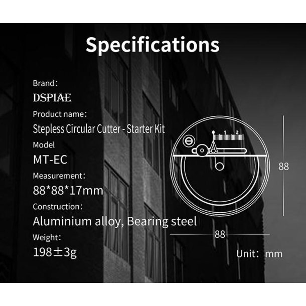 Justerbar Cirkelsk�rer i metal, 1 - 45 mm
