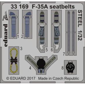 F-35A seatbelts STEEL 1/32 - til Italeri