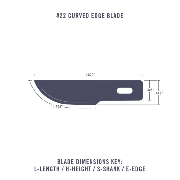 Knivblade #22 til kniv K2, 5 stk.