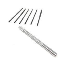 Seks forskellige file med hndtag