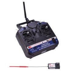FlySky FS-CT6B 6-kanals radiosender 2,4 GHz Mode 2 med FS-R6B modtager