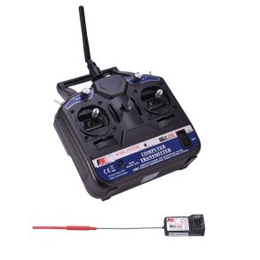 FlySky FS-CT6B 6-kanals radiosender 2,4 GHz Mode 2 med FS-R6B modtager