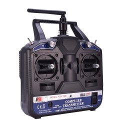 FlySky FS-CT6B 6-kanals radiosender 2,4 GHz Mode 2 med FS-R6B modtager