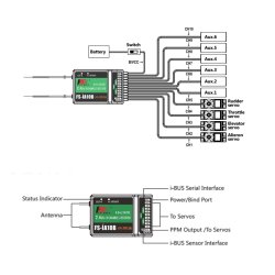 FlySky FS-i6X 2.4 GHz 6 kanals radiosender med 10 kanals modtager