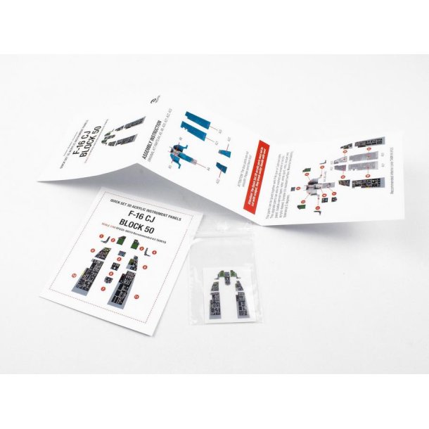 F-16 CJ Block 50 instrumentpanel til Tamiya