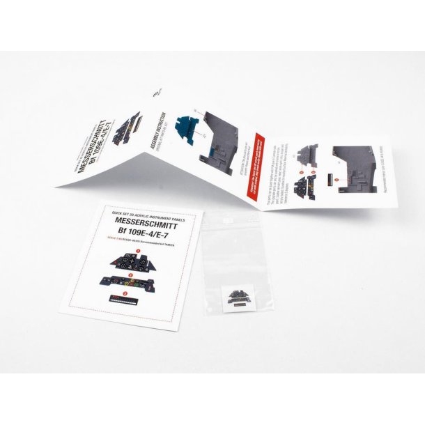 Messerschmitt Bf 109E-4/7 instrumentpanel til Tamiya