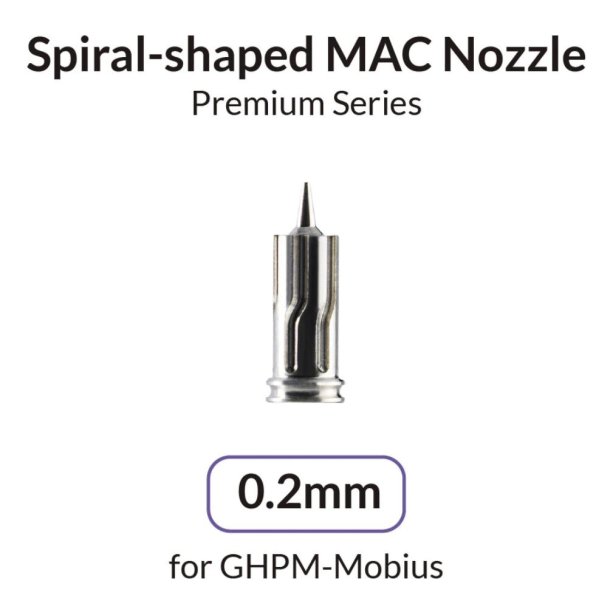 Gaahleri Airbrush Spiral-shaped MAC Nozzle 0.2 mm for Premium Mobius