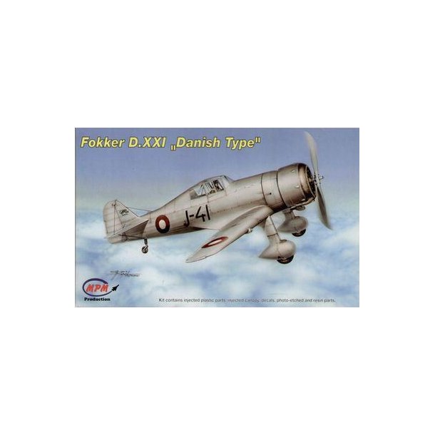 Fokker D.XXI - dansk udgave. Skala 1/72
