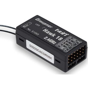 Graupner Hawk 18 HoTT 9-kanals modtager med 3-akse gyro og vario