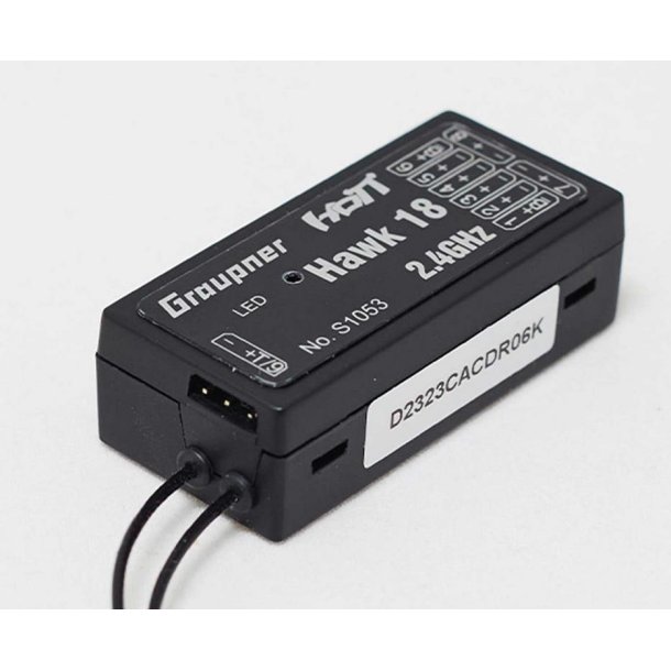 Graupner Hawk 18 HoTT 9-kanals modtager med 3-akse gyro og vario
