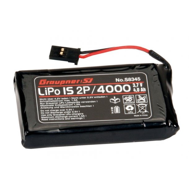 Graupner LiPo-batteri 1S2P 4000 mAh til mz-radioer