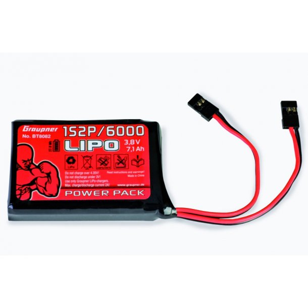 Senderbatteri, LiPo 1S2P/6000 3,8V 27Wh