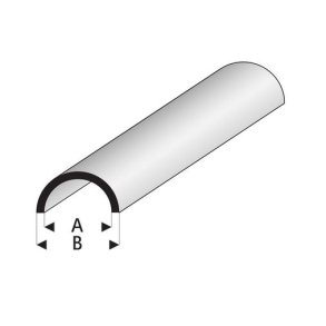 Messingprofil, halvt rør