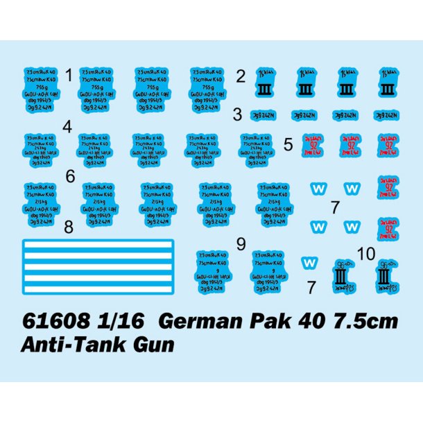 German Pak 40 7.5cm Anti-Tank Gun, skala 1/16