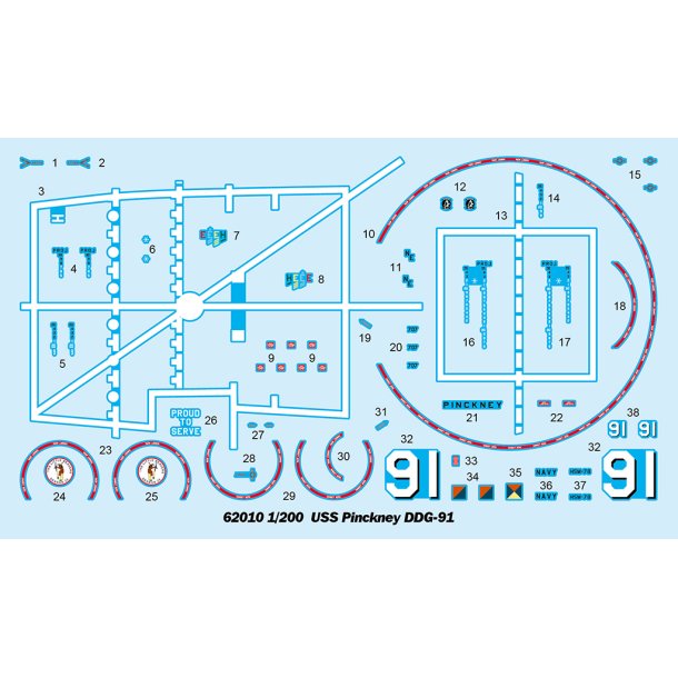 USS Pinckney DDG-91, skala 1/200
