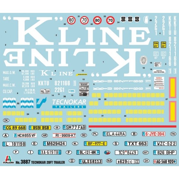 Teknokar 20 fods containertrailer
