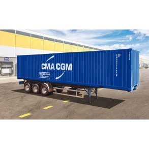 Trailer med 40 fods container