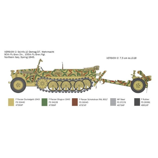 Sd. Kfz. 10 Demag D7 with 7,5 cm leIG 18 and crew