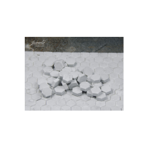 Seks-kantede fliser, lys gr�, 270 stk. Skala 1/32-1/35