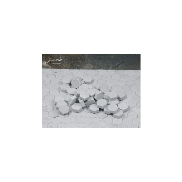 Seks-kantede fliser, lys gr�, 270 stk. Skala 1/32-1/35