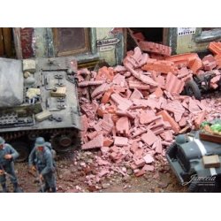 Diverse sten, tegl m.m. R�de farver. 180 gram