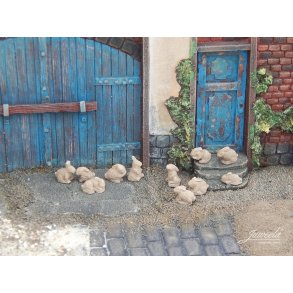 Kaniner, brune. 11 stk.