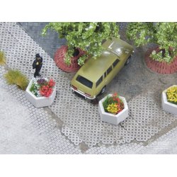 Blomsterkasser i beton, 5 stk. Skala 1/87