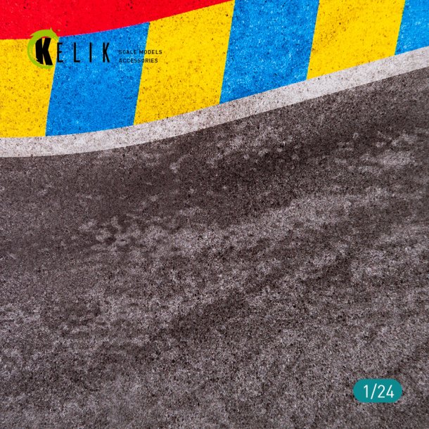 Asphalt road 24 Hours of Le Mans Turn Base - Acrylic 3 mm (180 x 357 mm) (1/24)