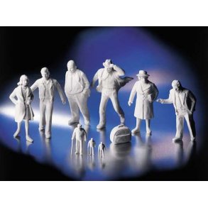 Figurer i skala 1/100, umalede, 12 stk.