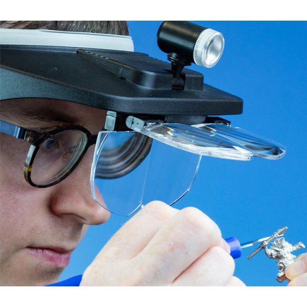 Hovedlup med 4 linser og LED