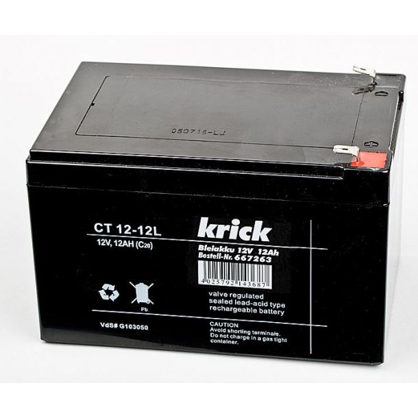 Blybatteri 12 volt 12 Ah