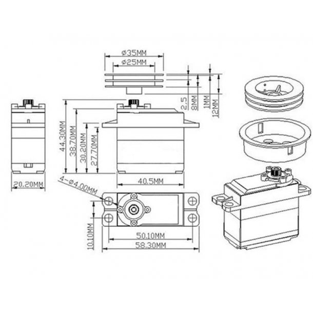 Sejlvindeservo Windforce 2207HV Digital