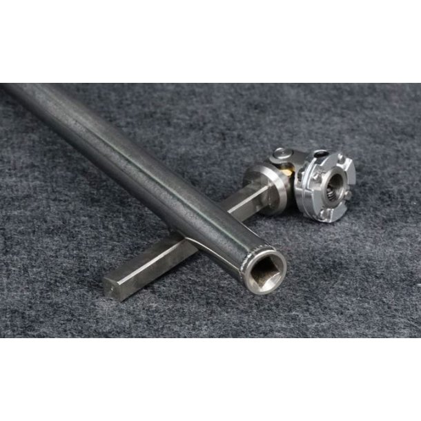 Kardan-aksel i rustfrit stl med flansche, variabel 63-83 mm