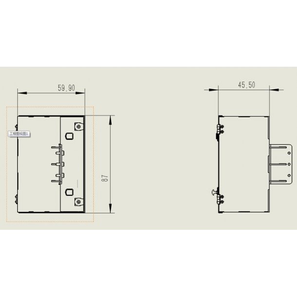 Sideskab i st�l med glat forside