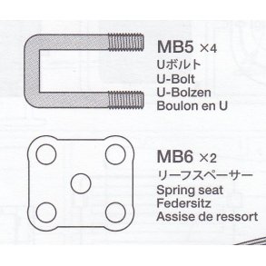 U-bolte med hulplade og mtrikker (MB5+MB6)