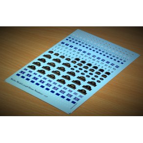 Husnumre i forskellige designs. Decals i diverse skalaer