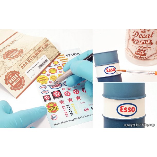 Logoer fra tankstationer i forskellige designs. Decals i diverse skalaer